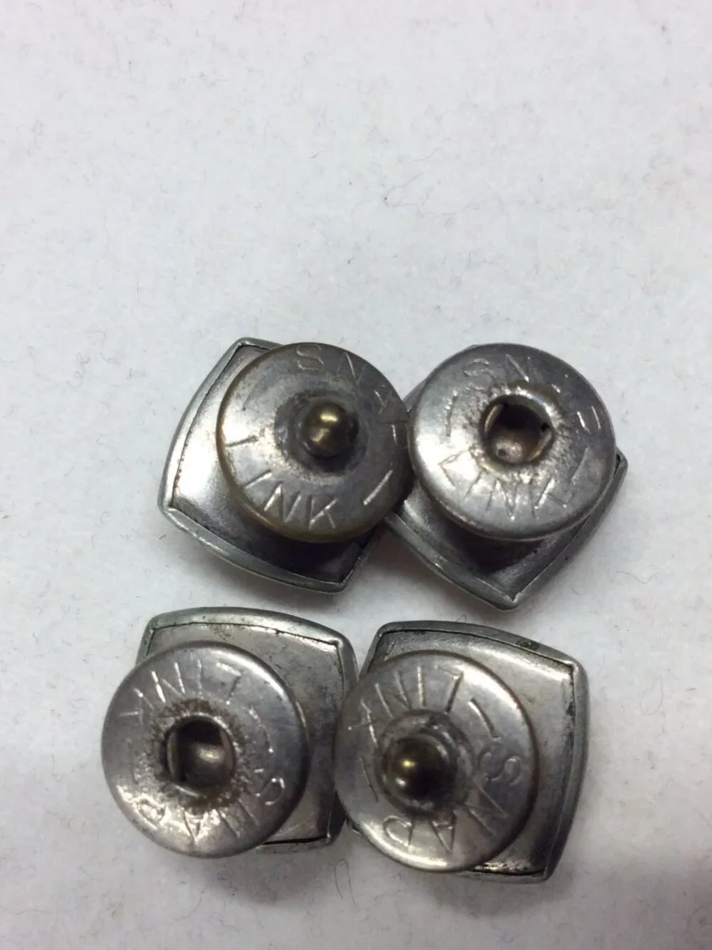 VINTAGE ANTIQUE SQUARE MOP SNAP LINK CUFFLINKS 1/2